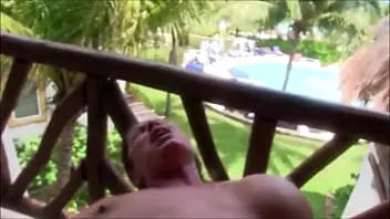 Public Squirting And Cumshot On Hotel Balcony