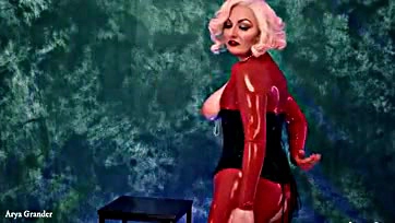 Arya Grander's latex-clad anal tease is explicit