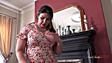 Stepmom Josephine blows and sucks my erect cock