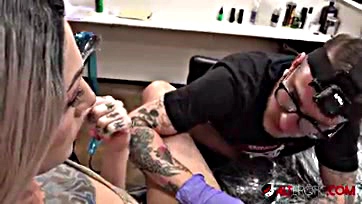 Savage gets tattooed clit pierced