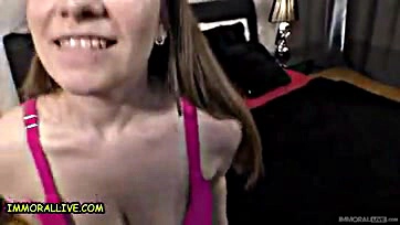 A Teen with Huge Tits Gets Cumshots