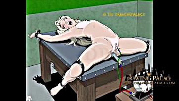 Explicit cartoon sex with bondage and ejaculation