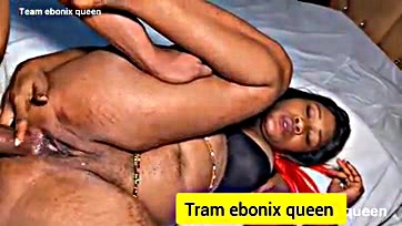 Ebony milf's anus brutally ravaged by anal sex