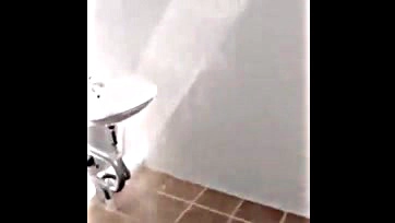 Girl gets intimate with stranger in public restroom